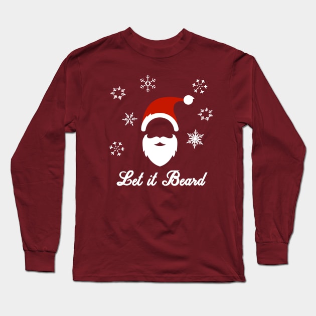 Let it Beard Christmas Hipster Long Sleeve T-Shirt by TriHarder12